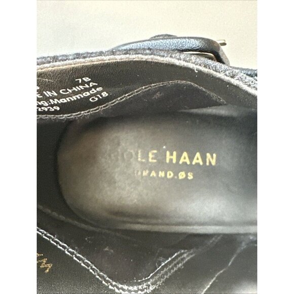 Cole Haan Womens 7 B Suede Leather Ankle Boot Black Sylvia Waterproof - Picture 10 of 15